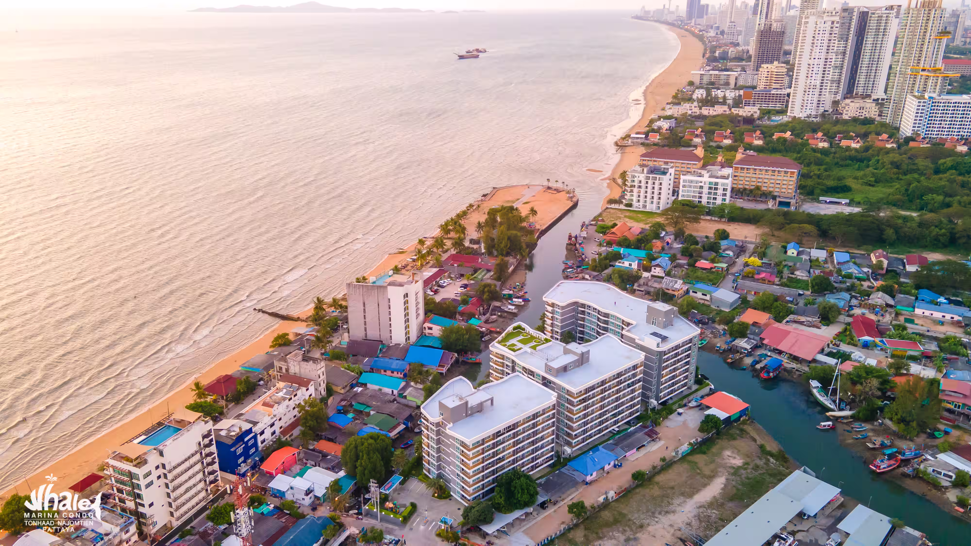 Aerial view of Whale Marina Condo, Pattaya